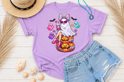 Halloween Pink Ghost Sublimation PNG Product Image 2