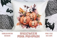 Halloween Pink Pumpkins, Sublimation Design Product Image 1