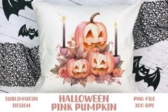 Halloween Pink Pumpkins, Sublimation Design Product Image 1