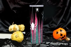 Halloween Tumbler - Pink &amp; Teal Blue Glitter with Spiders Product Image 3