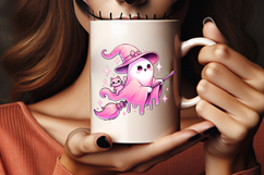 halloween pink witch ghost png, pastel witch ghost clipart, kawaii halloween sublimation, girly halloween ghost design, cute witch hat ghost png, halloween sublimation clipart, pink halloween ghost art, spooky cute pastel halloween, witchy ghost png, hall