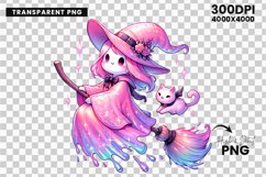 halloween pink witch girl png, pink witch halloween clipart, kawaii witch girl halloween design, girly witch sublimation art, pastel pink witch halloween, halloween cute witch illustration, witch girl clipart png, halloween witch pink printable, trendy wi