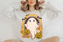 Retro Halloween PNG, Cute Ghost Halloween Sublimation Product Image 4