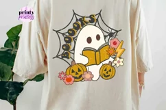 Book Lover Halloween PNG, Funny Ghost Halloween Sublimation Product Image 5