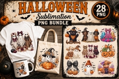 Halloween PNG Sublimation Design,Halloween Ghost Pumpkin PNG Product Image 1