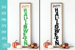 Happy Halloween Vertical Porch Sign SVG Cut File