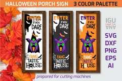 halloween porch sign svg with halloween gnome vampire and witchy and warlock and wizard for cutting machines as cricut and silhouette cameo and brother