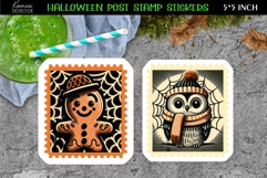 Vintage Halloween Postage Stamp Stickers|Retro Fall Owl Product Image 1