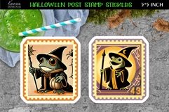 Vintage Halloween Postage Stamp Stickers|Magical Frog Product Image 1