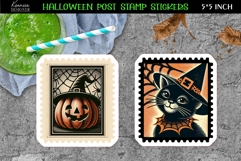 Vintage Halloween Post Stamp Stickers |Retro Spooky Sticker Product Image 1