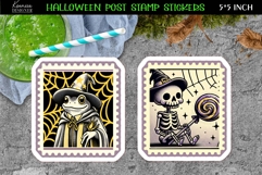 Vintage Halloween Postage Stamp Stickers|Magical Frog Product Image 1