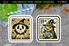Vintage Halloween Postage Stamp Stickers|Spooky Puppy|Frog Product Image 1