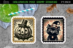 Vintage Halloween Post Stamp Stickers |Retro Spooky Sticker Product Image 1