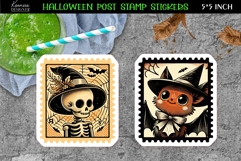 Vintage Halloween Post Stamp Stickers |Retro Spooky Sticker Product Image 1