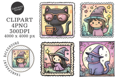 Halloween Postage Stamp Animal Clipart Product Image 1