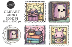 Halloween Postage Stamp Animal Clipart Product Image 1
