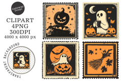 Halloween Postage Stamp Clipart Product Image 1