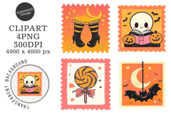 Halloween Postage Stamp Clipart Product Image 1