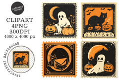 Halloween Postage Stamp Clipart Product Image 1