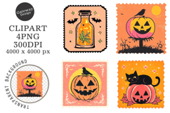 Halloween Postage Stamp Clipart Product Image 1