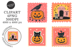 Halloween Postage Stamp Clipart Product Image 1