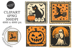 Halloween Postage Stamp Clipart Product Image 1