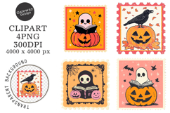 Halloween Postage Stamp Clipart Product Image 1
