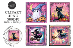 Halloween Postage Stamps Clipart Product Image 1