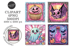 Halloween Postage Stamps Clipart Product Image 1