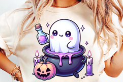 halloween potion ghost png, potion brewing ghost clipart, witchy halloween sublimation, cauldron ghost png, spooky cute potion ghost, halloween sublimation clipart, magical halloween ghost design, kawaii halloween ghost png, potion cauldron halloween clip