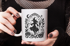 Halloween Witch SVG | Gothic Stained Glass Pumpkin Design Product Image 2