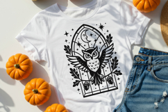 Halloween Owl Stained Glass SVG|Gothic Window Spooky Design Product Image 3