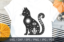 Celestial Black Cat Halloween SVG Cut File Product Image 1