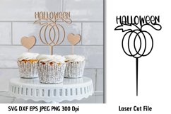 Halloween SVG| Cup Cake Topper Template|Topper Laser Cut