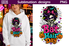 Bat Hair Day Skeleton | Halloween Shirt Sublimation Product Image 1