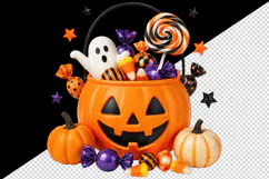 Halloween tumbler, mug wrap, clipart sublimation design Product Image 2