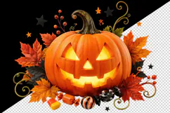 Halloween tumbler, mug wrap, clipart sublimation design Product Image 2