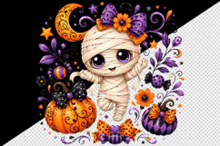 Halloween tumbler, mug wrap, clipart sublimation design Product Image 2