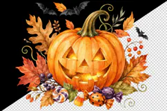 Halloween tumbler, mug wrap, clipart sublimation design Product Image 2