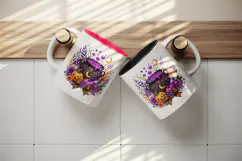 Halloween tumbler, mug wrap, clipart sublimation design Product Image 3