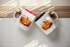Halloween tumbler, mug wrap, clipart sublimation design Product Image 3