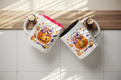 Halloween tumbler, mug wrap, clipart sublimation design Product Image 3