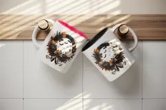 Halloween tumbler, mug wrap, clipart sublimation design Product Image 3