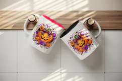 Halloween tumbler, mug wrap, clipart sublimation design Product Image 3