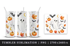 Halloween tumbler, mug wrap, clipart sublimation design Product Image 4