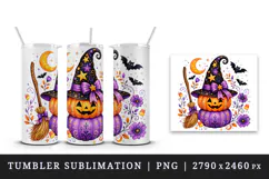 Halloween tumbler, mug wrap, clipart sublimation design Product Image 4