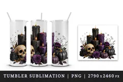 Halloween tumbler, mug wrap, clipart sublimation design Product Image 4