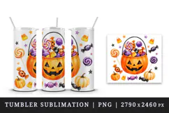 Halloween tumbler, mug wrap, clipart sublimation design Product Image 4