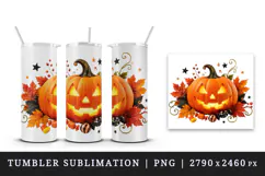 Halloween tumbler, mug wrap, clipart sublimation design Product Image 4