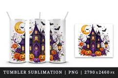 Halloween tumbler, mug wrap, clipart sublimation design Product Image 4